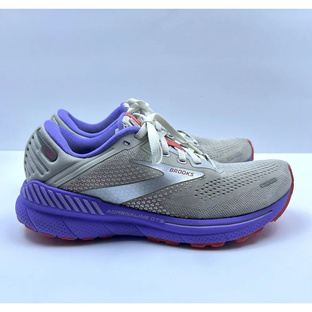 Brooks Adrenaline GTS 22 Women's Running Shoes Grey Pink Purple Size 8.5 B
